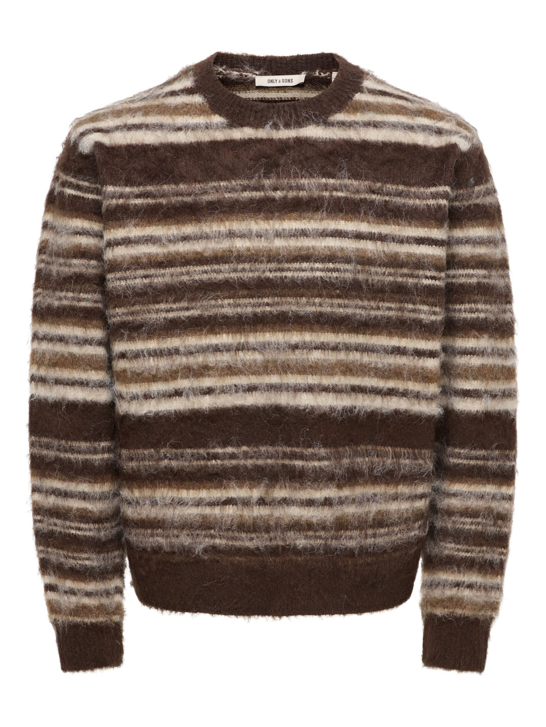 ONLY & SONS 22039405 Aiden trui heren bruin dessin