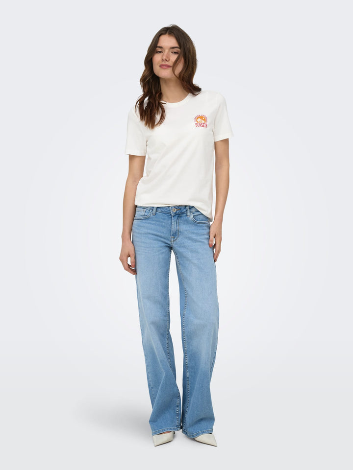 Only Fine T-shirt off-white – dames