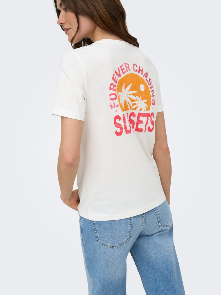 Only Fine T-shirt off-white – dames