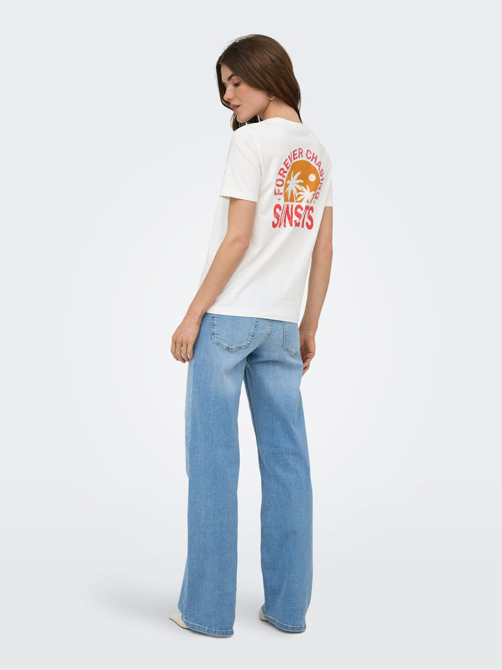Only Fine T-shirt off-white – dames
