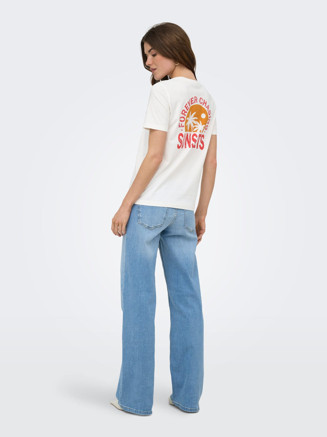 Only 15373349 Fine t-shirt off-white – dames