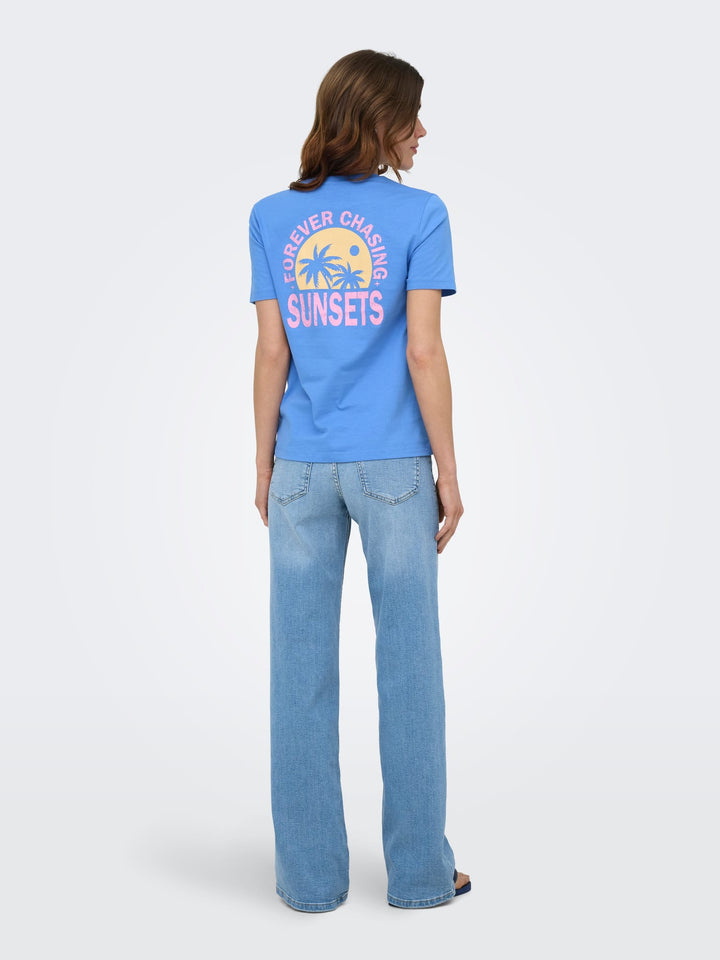 Only Fine T-shirt lichtblauw – dames