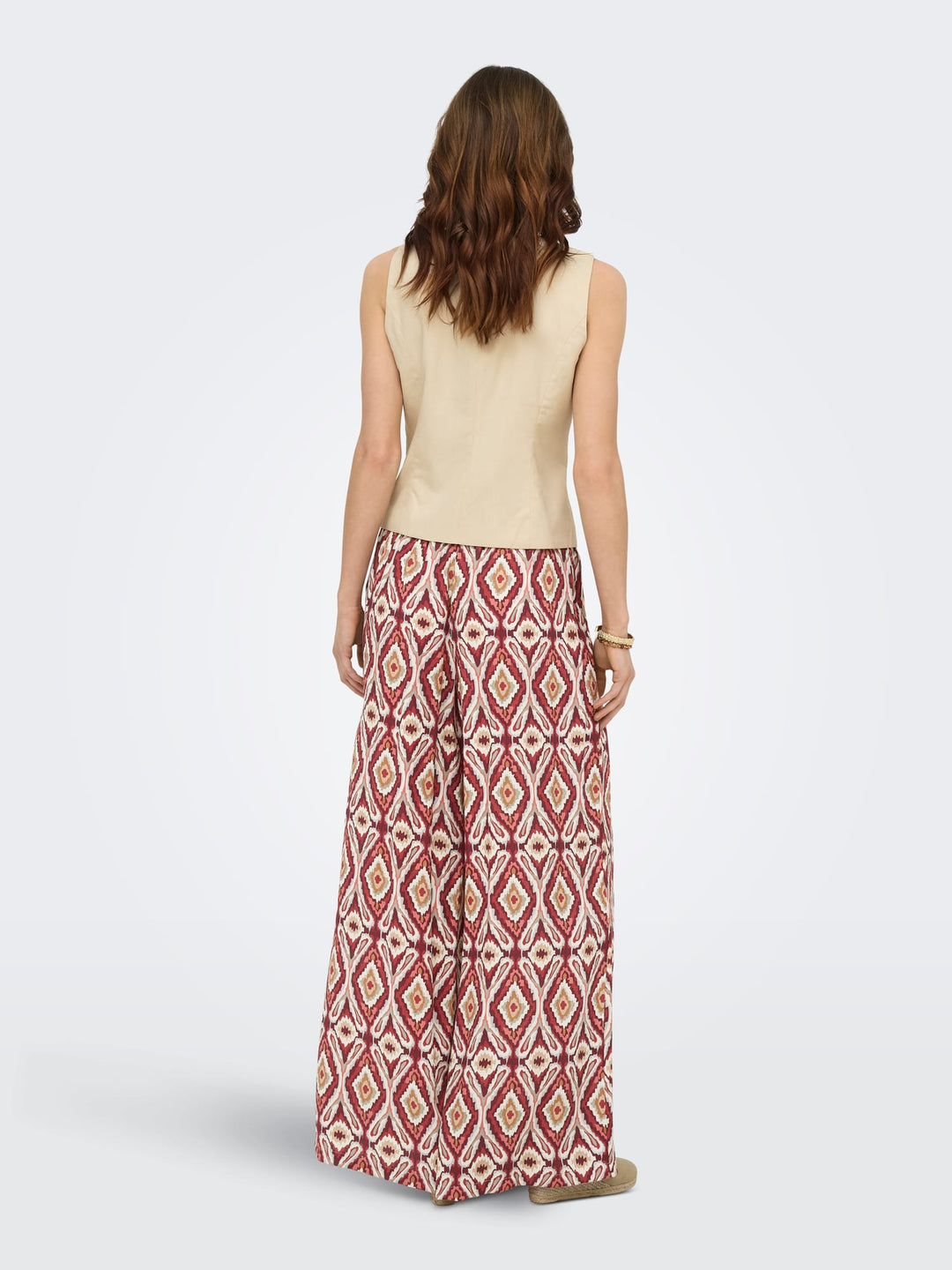 Only ONLGINI MIKASI broek rood dessin – dames