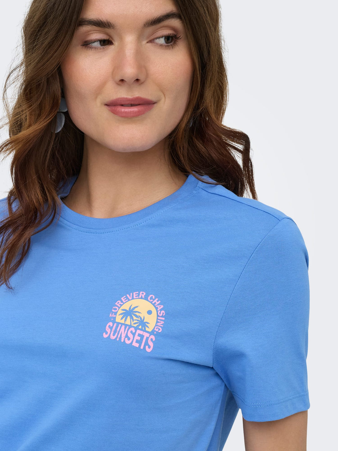 Only Fine T-shirt lichtblauw – dames