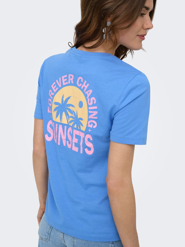 Only Fine T-shirt lichtblauw – dames