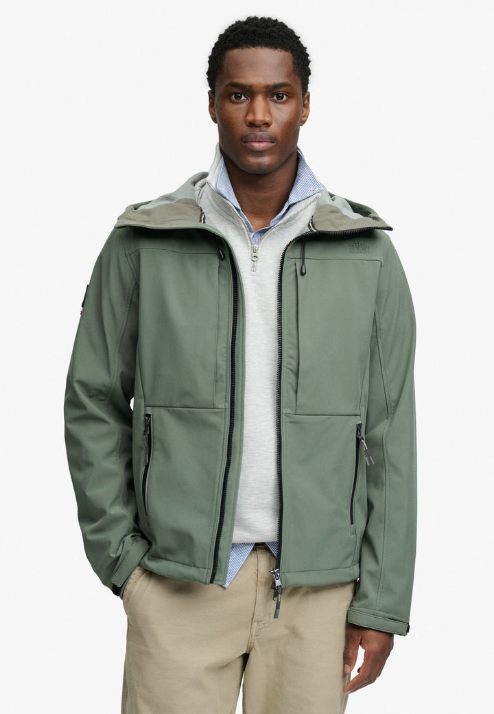 Superdry Softshell Trekker Jas met Capuchon – heren - Army