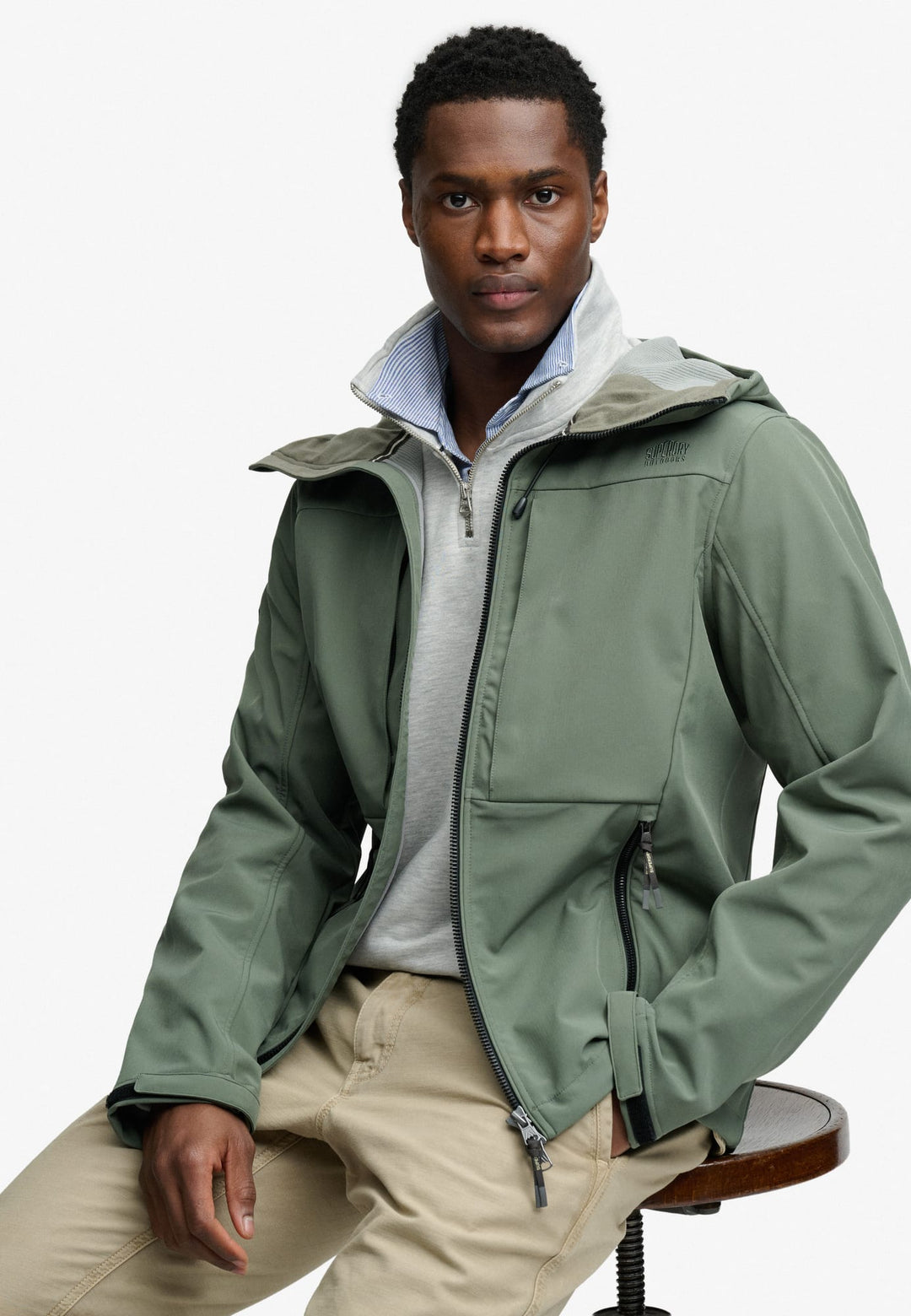 Superdry Softshell Trekker Jas met Capuchon – heren - Army
