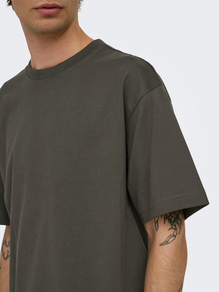 ONLY & SONS ONSFRED LIFE RLX SS TEE – heren t-shirt - Army