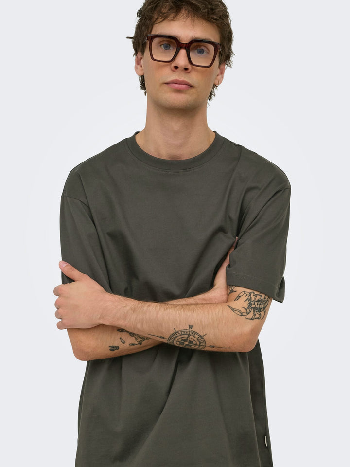 ONLY & SONS ONSFRED LIFE RLX SS TEE – heren t-shirt - Army