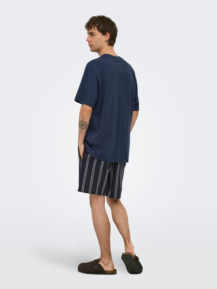 ONLY & SONS Trev short heren blauw dessin