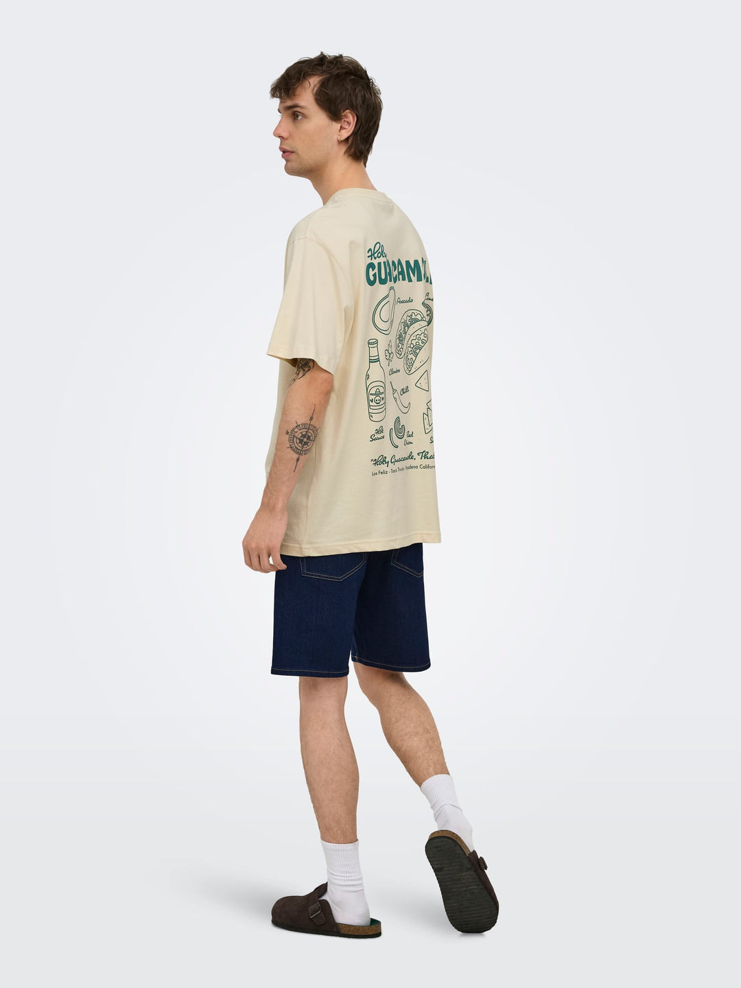ONLY & SONS ONSCHEF LIFE RLX SS TEE ecru – heren t-shirt