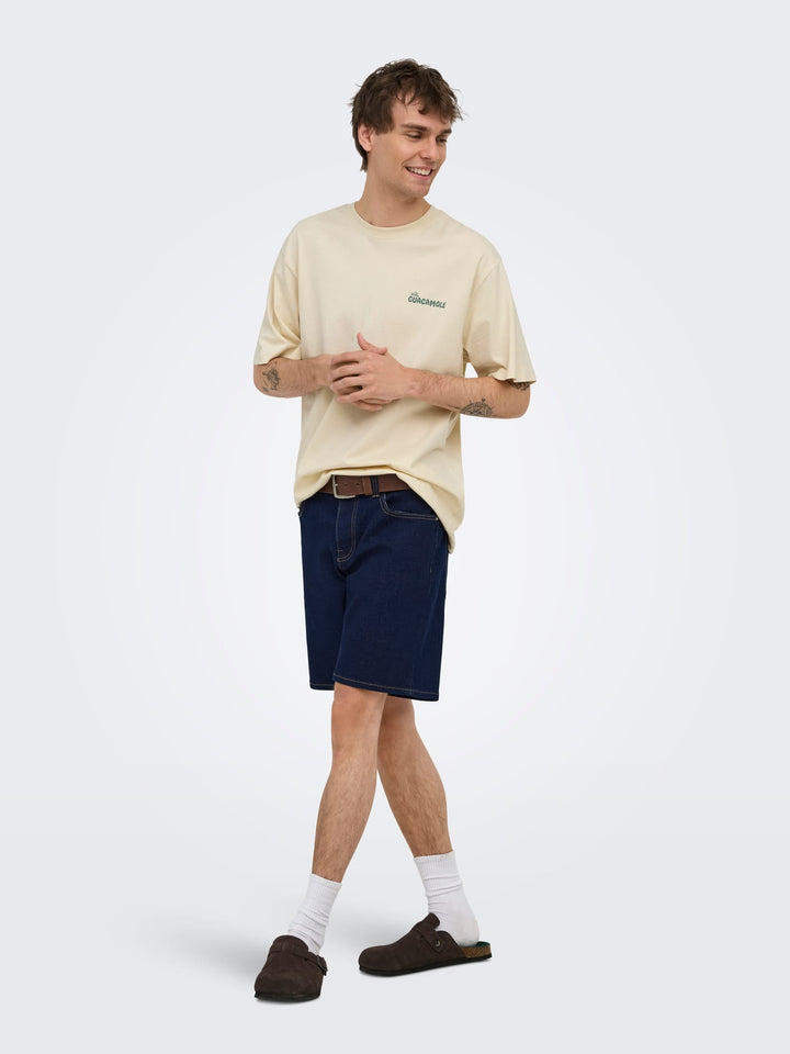 ONLY & SONS ONSCHEF LIFE RLX SS TEE ecru – heren t-shirt