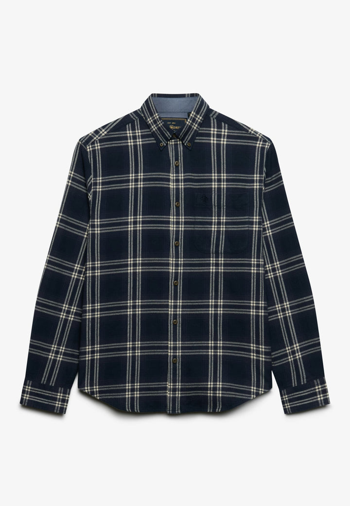 Superdry heren overhemd l/m blauw dessin – M4011197A