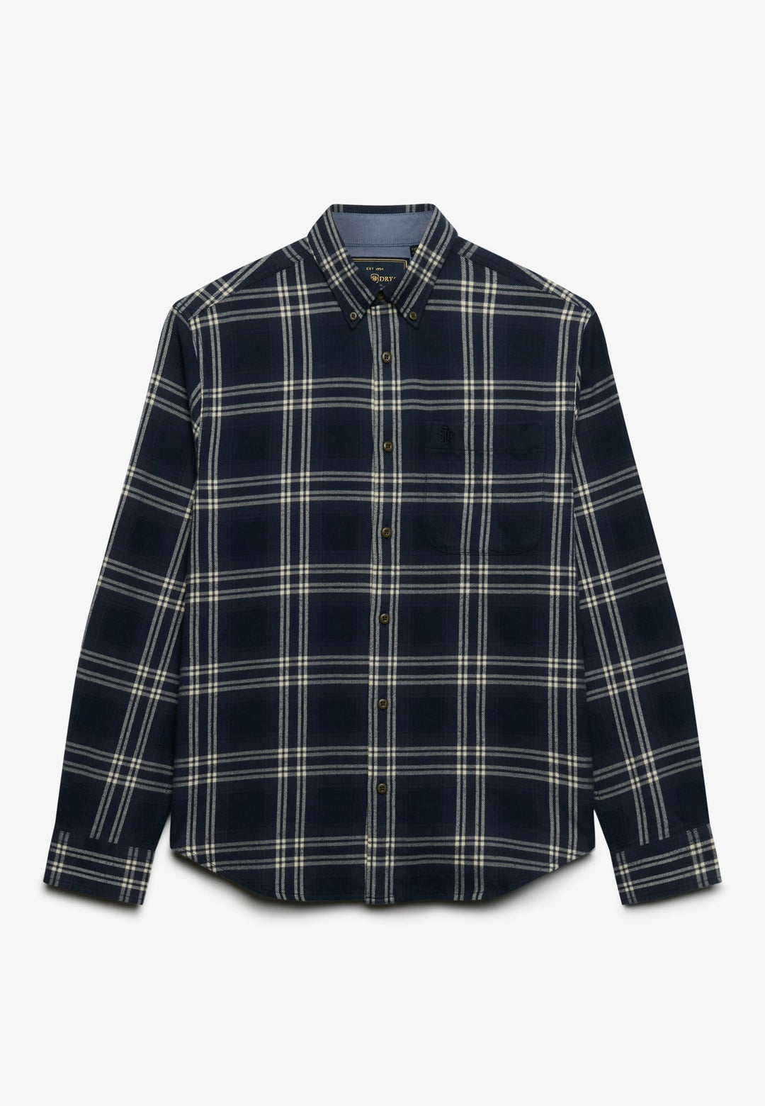 Superdry M4011197A overhemd l/m heren blauw dessin
