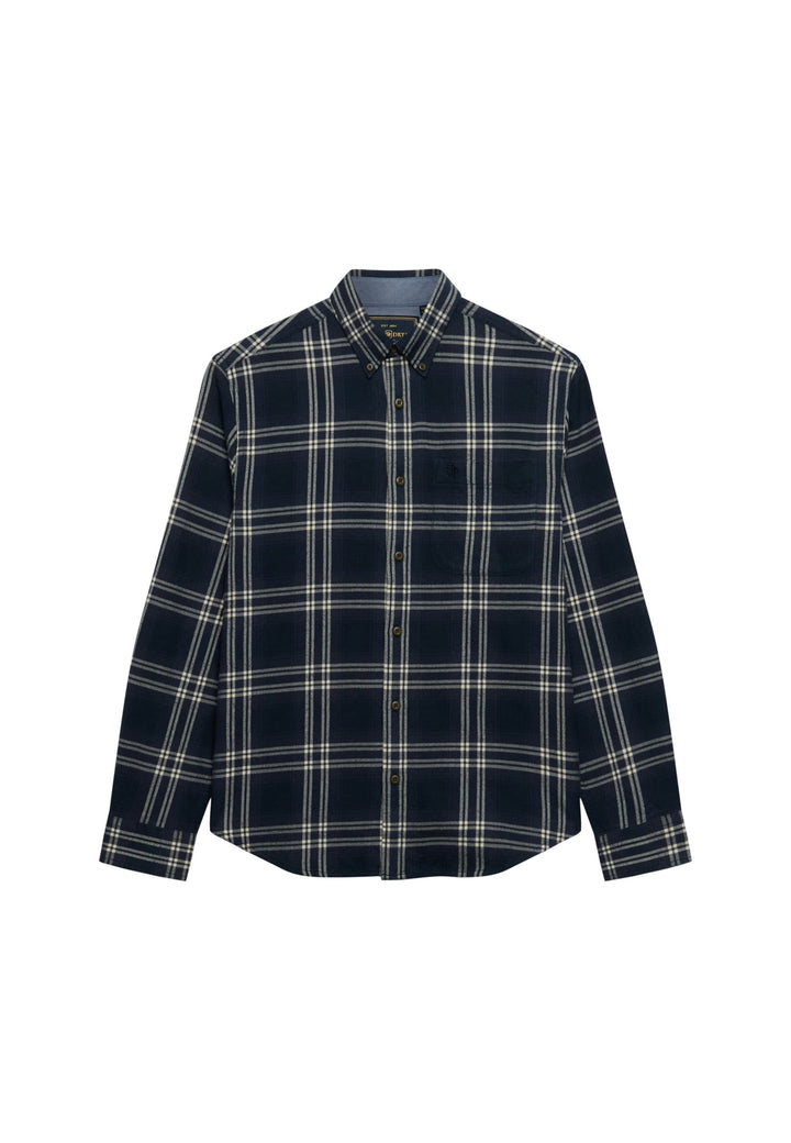 Superdry heren overhemd l/m blauw dessin – M4011197A