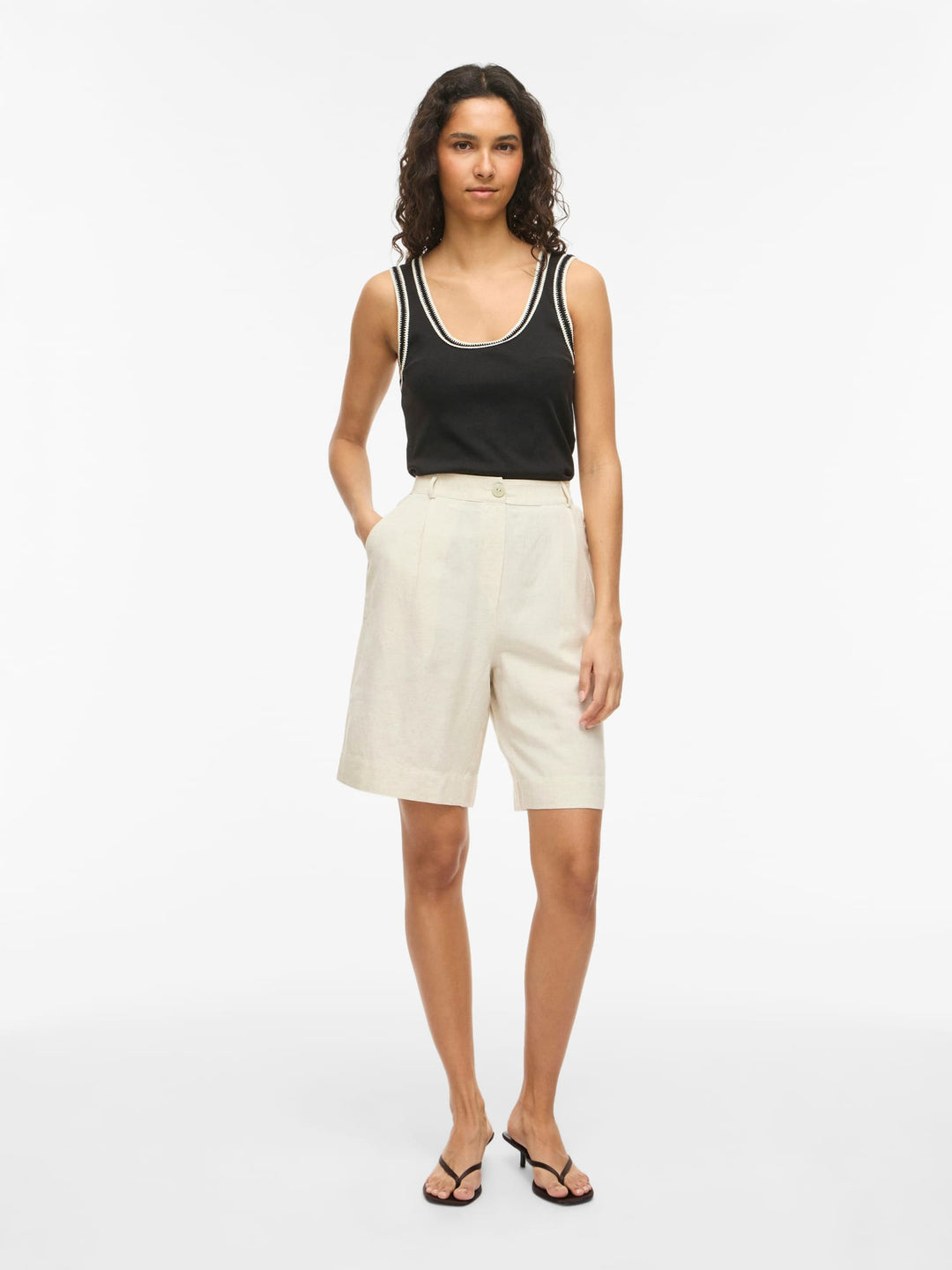 Vila prisilla bermuda dames beige