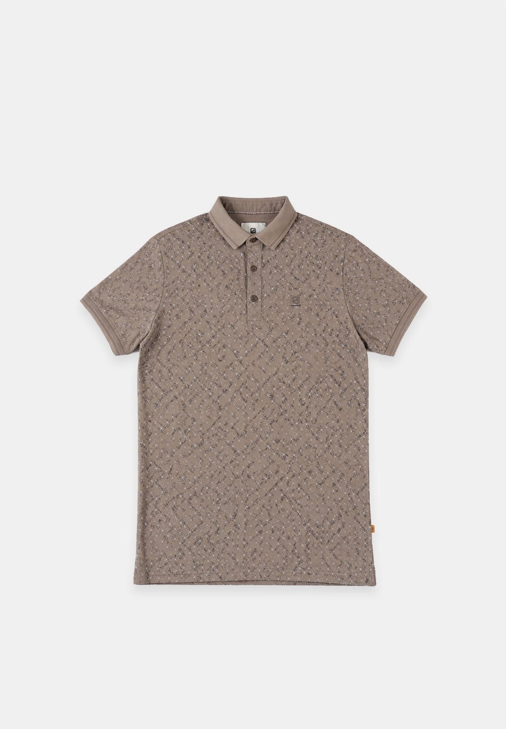 Gabbiano men polo k/m bruin dessin – heren
