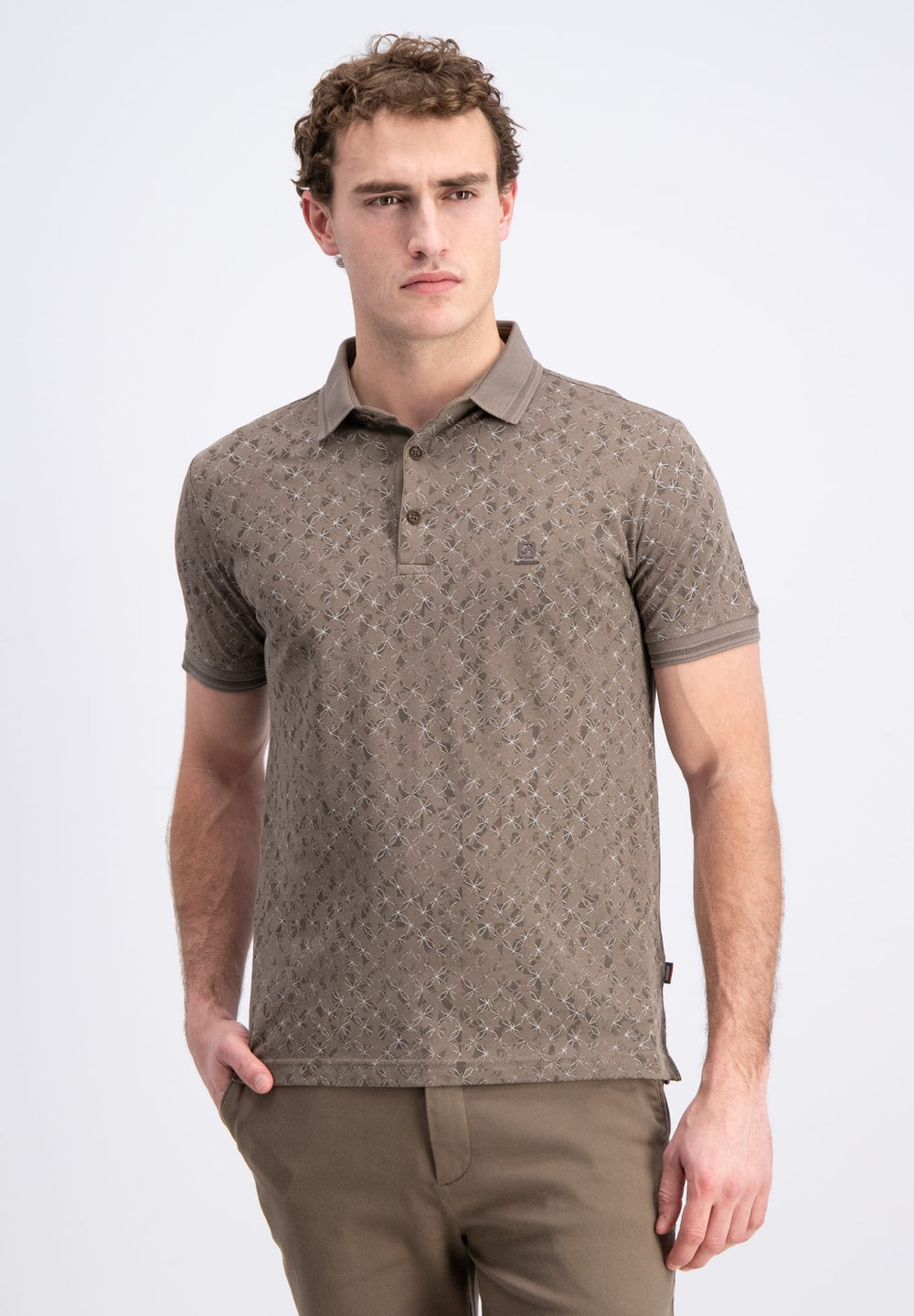 Gabbiano men polo k/m bruin dessin – heren