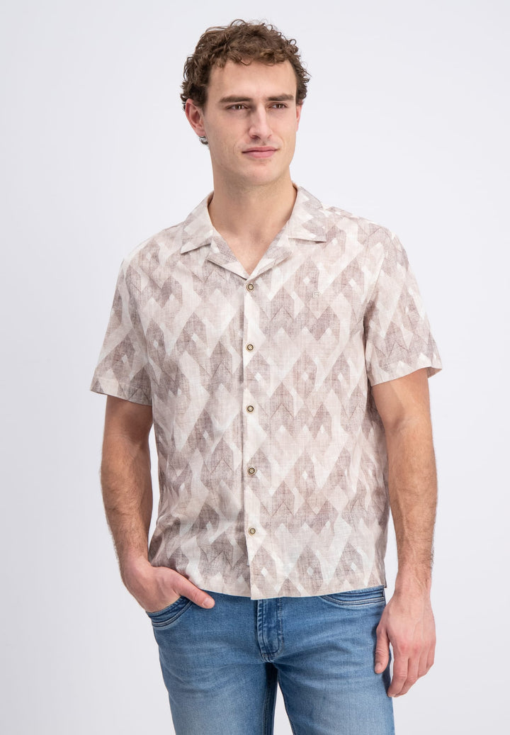 Gabbiano men 3365316 Roman overhemd zand dessin – heren