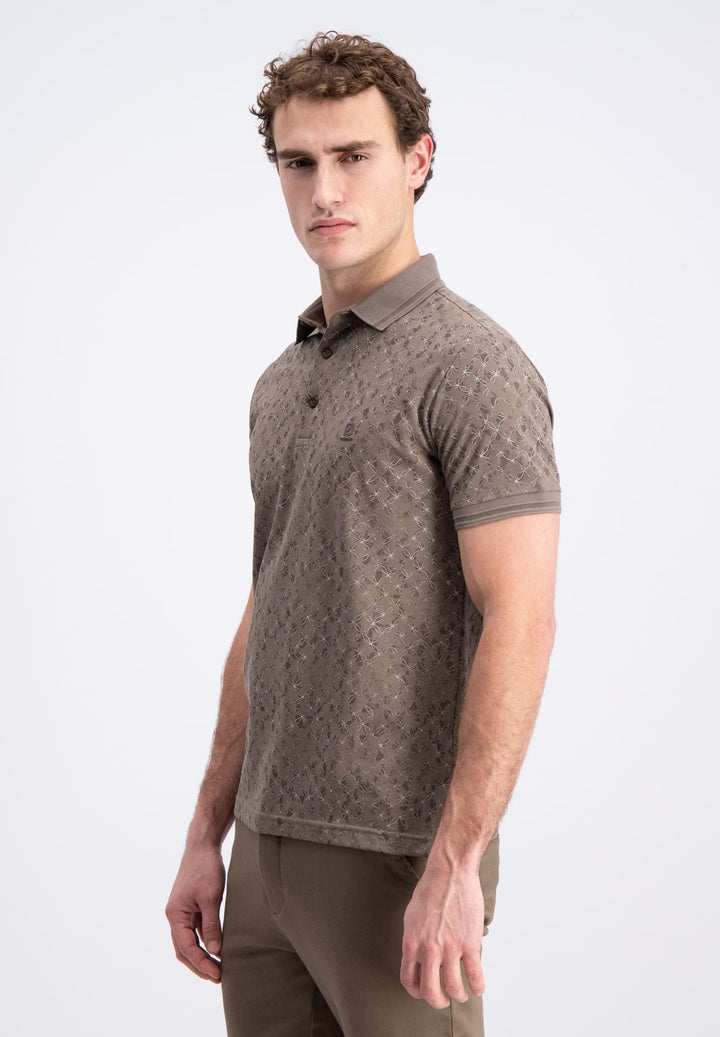 Gabbiano men polo k/m bruin dessin – heren
