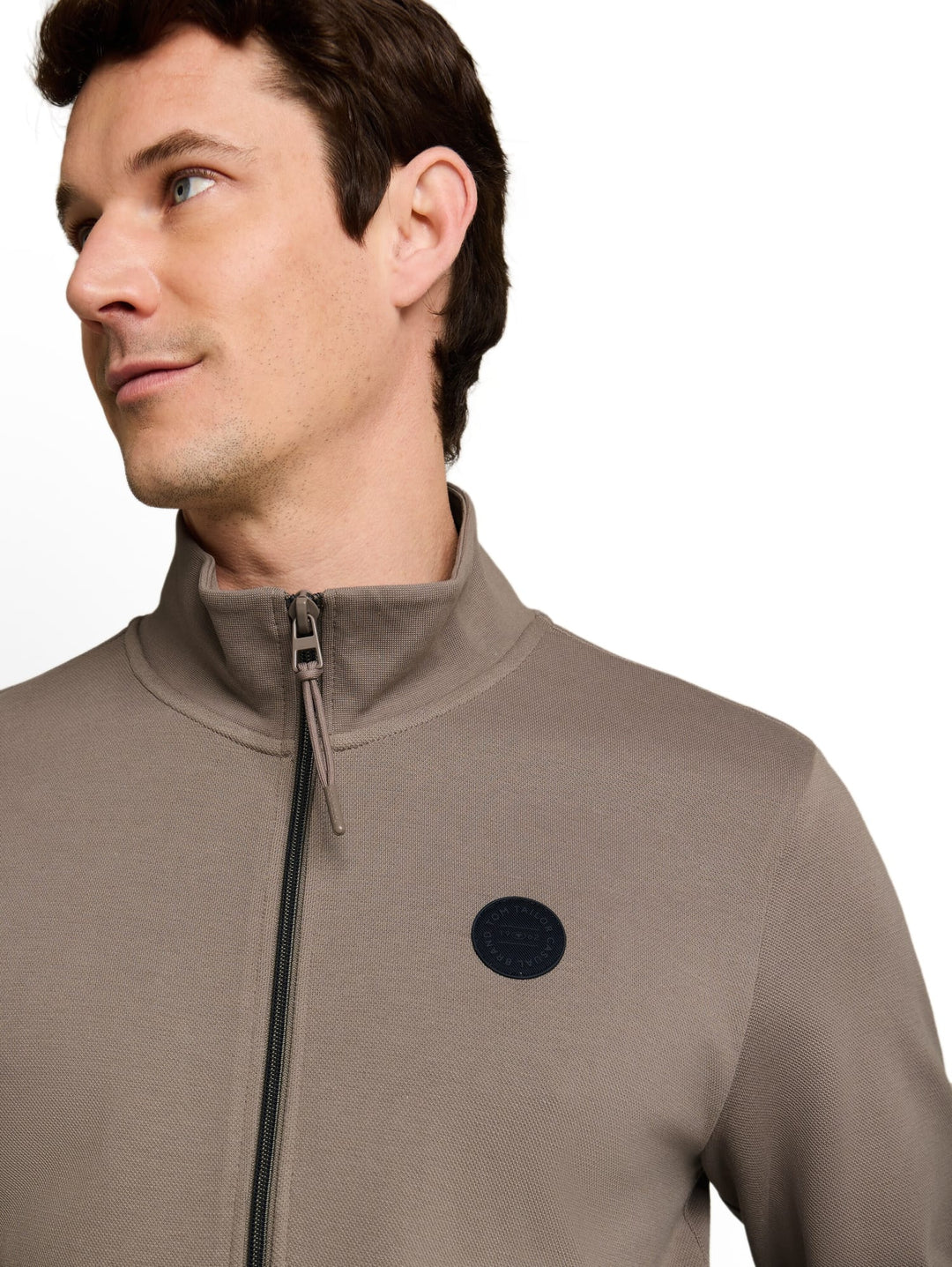 Tom Tailor sweatvest taupe – heren