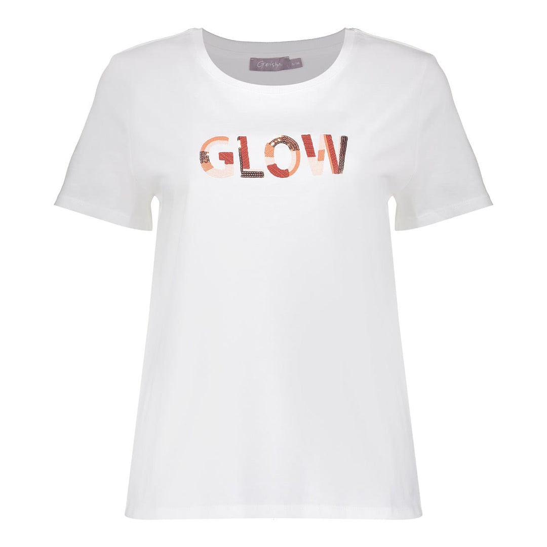 Geisha T-shirt glow off-white – dames