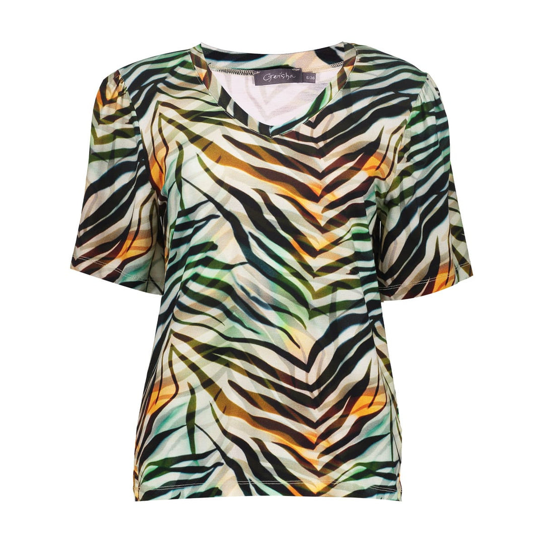 Geisha 62460-60 JAZZ T-shirt dames – groen dessin