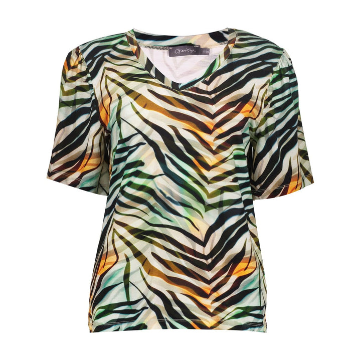 Geisha 62460-60 JAZZ T-shirt dames – groen dessin