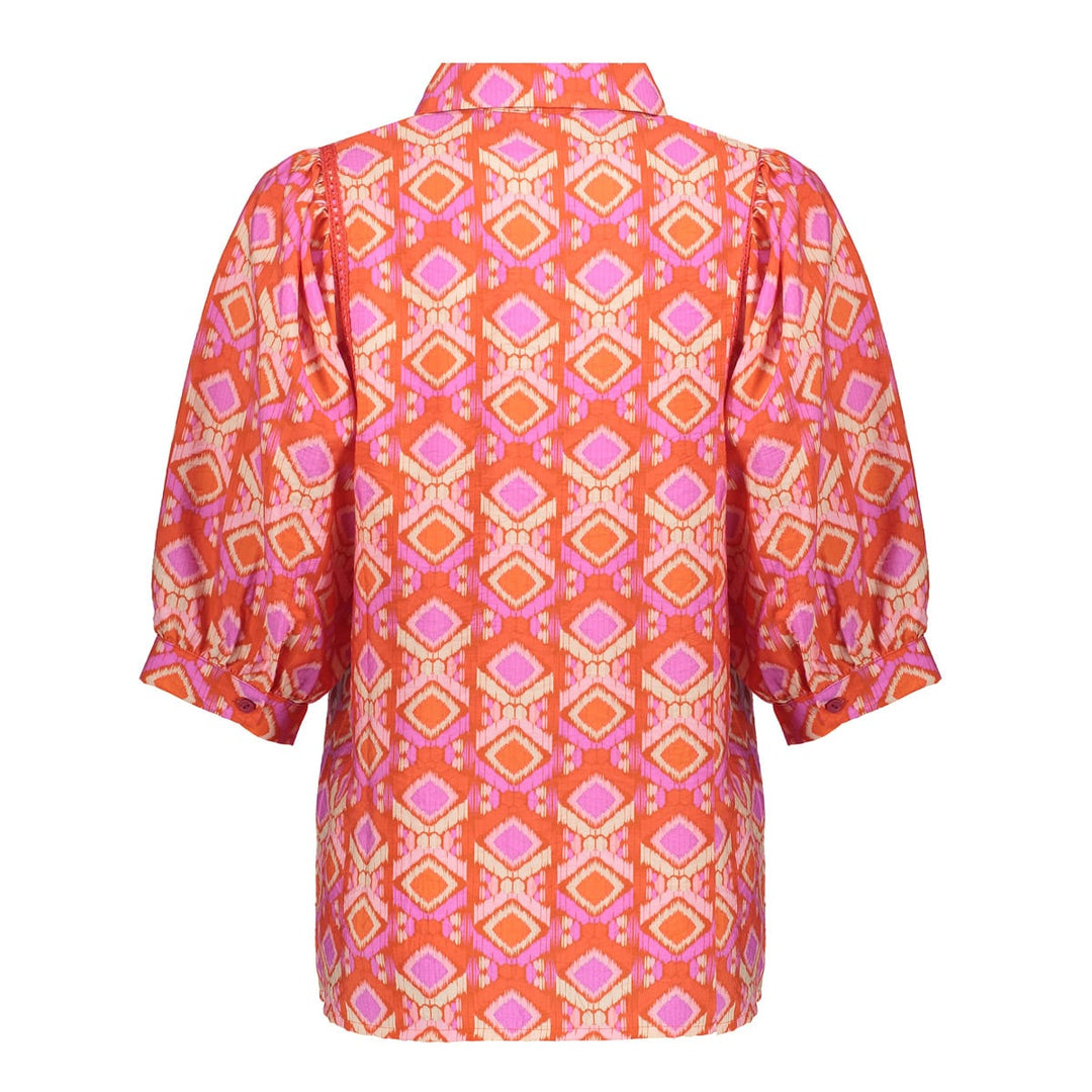 Geisha blouse 63195-20 oranje dessin – dames