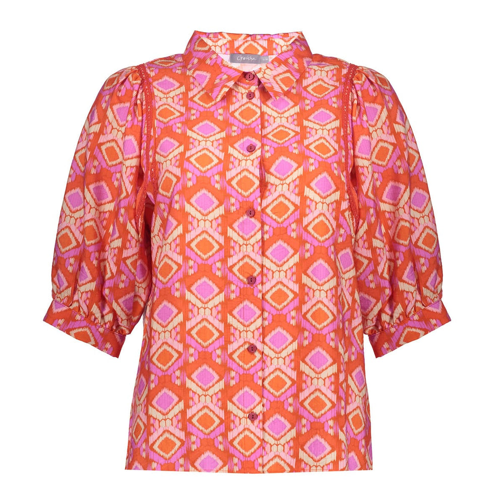 Geisha blouse 63195-20 oranje dessin – dames