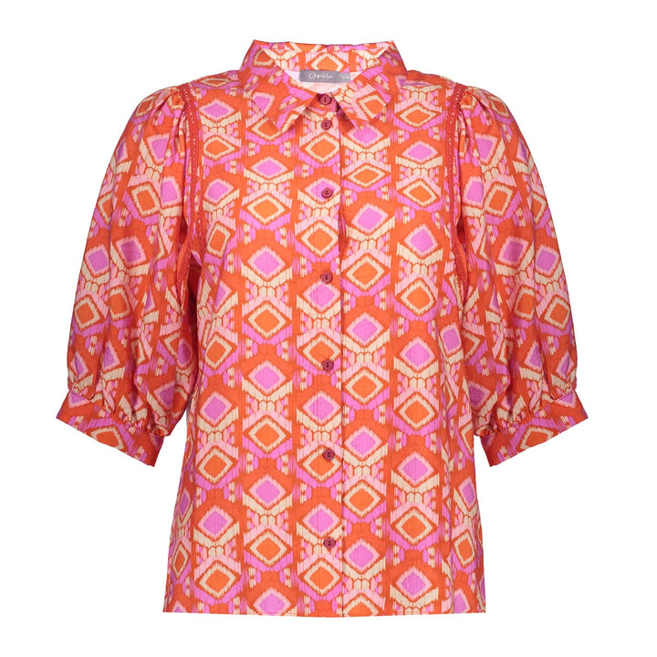 Geisha blouse 63195-20 oranje dessin – dames