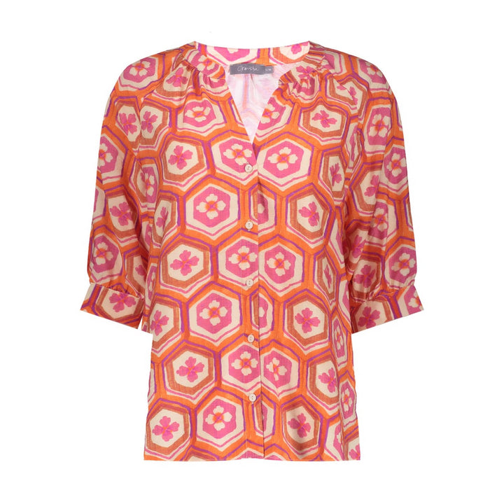 Geisha blouse 63245-20 oranje dessin – dames
