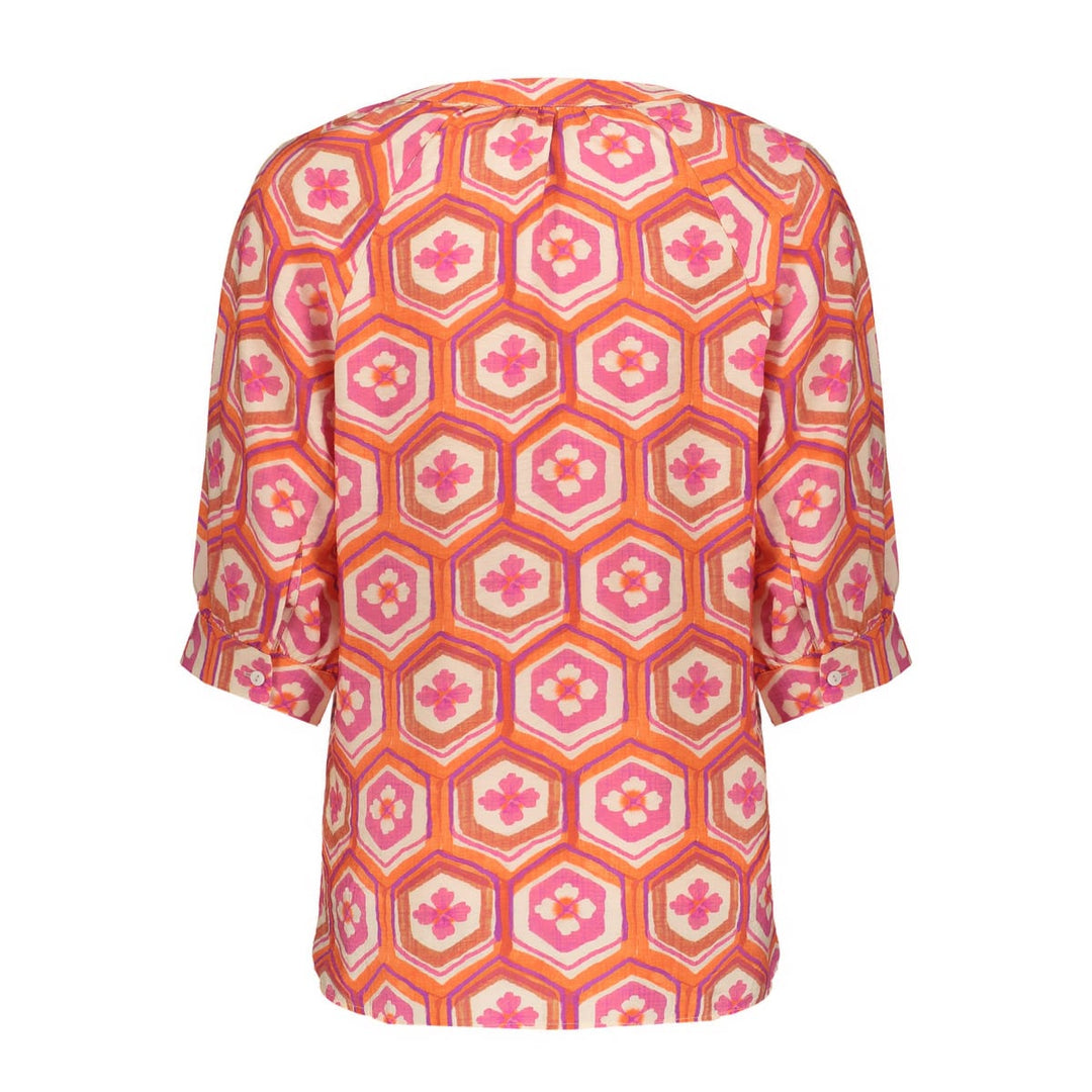Geisha blouse 63245-20 oranje dessin – dames