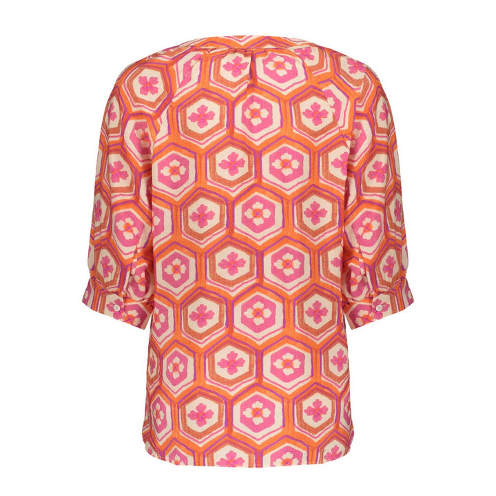 Geisha blouse 63245-20 oranje dessin – dames