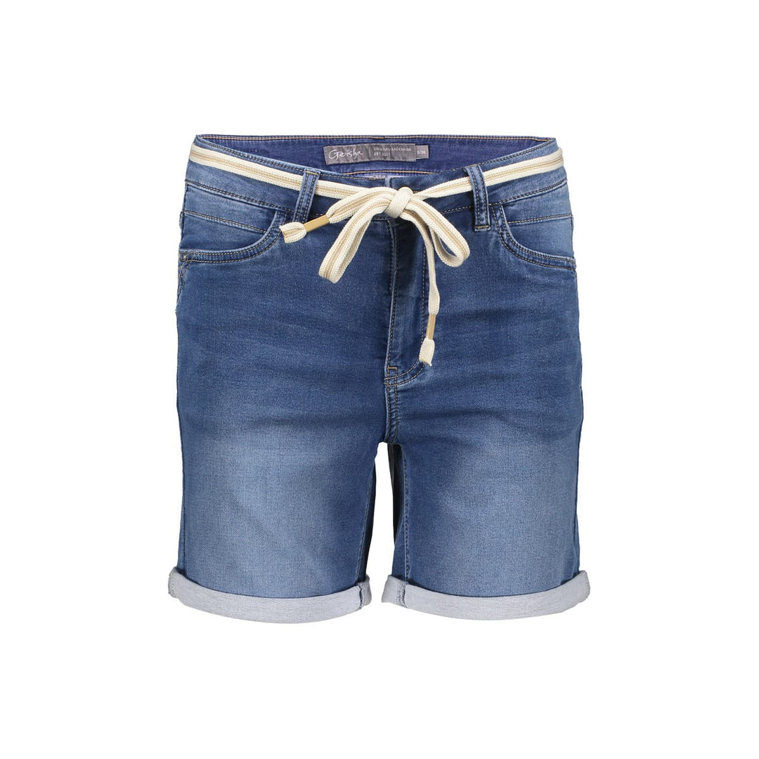 Geisha Frances short denim dames – blauw - Blue Denim