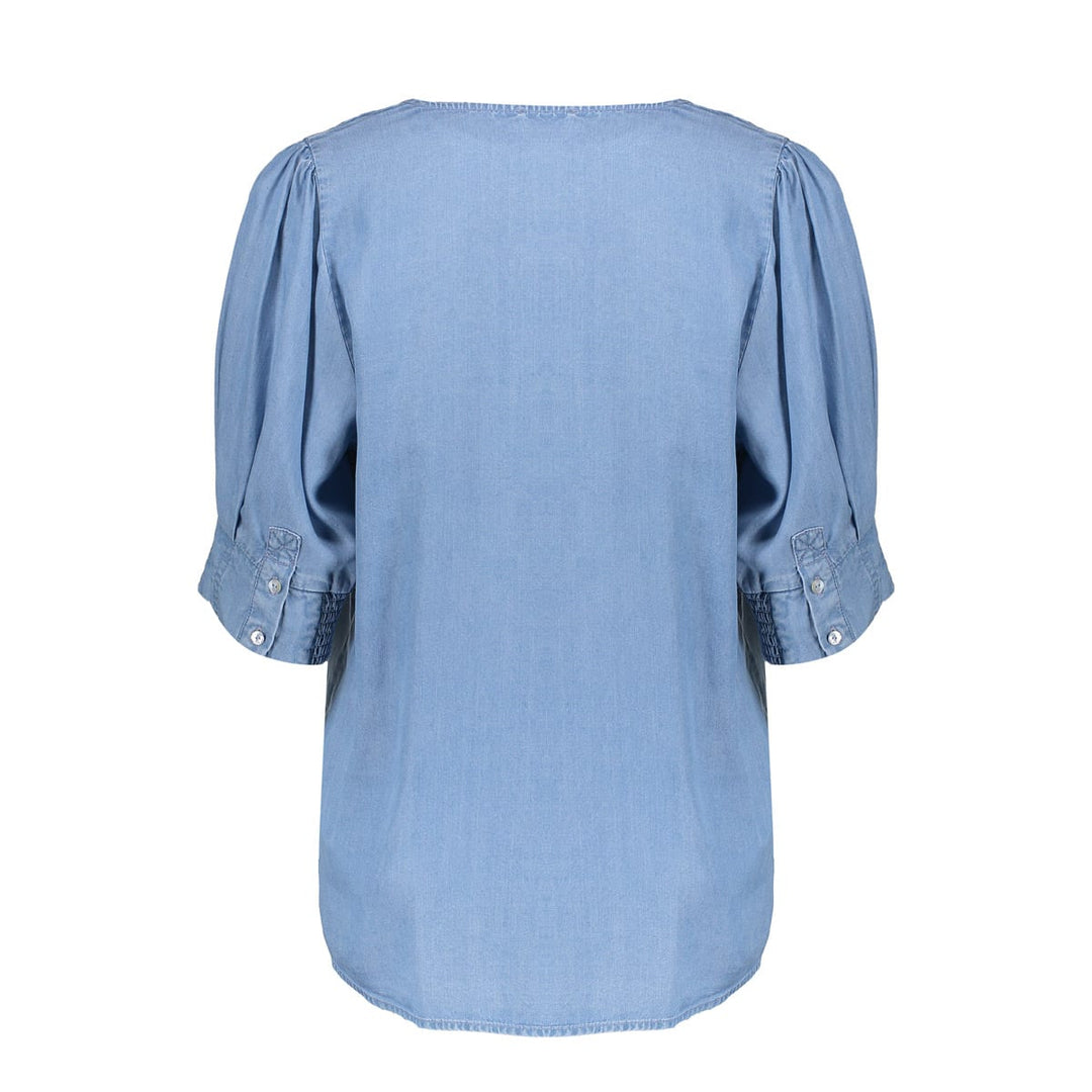 Geisha NIKITA top lyocell denim – dames - Blue Denim