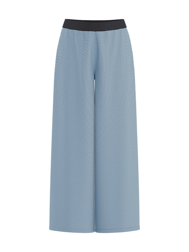 Hype drop HDPAIGE MW WIDE PANTS – dames lange broek - Blauw Dessin