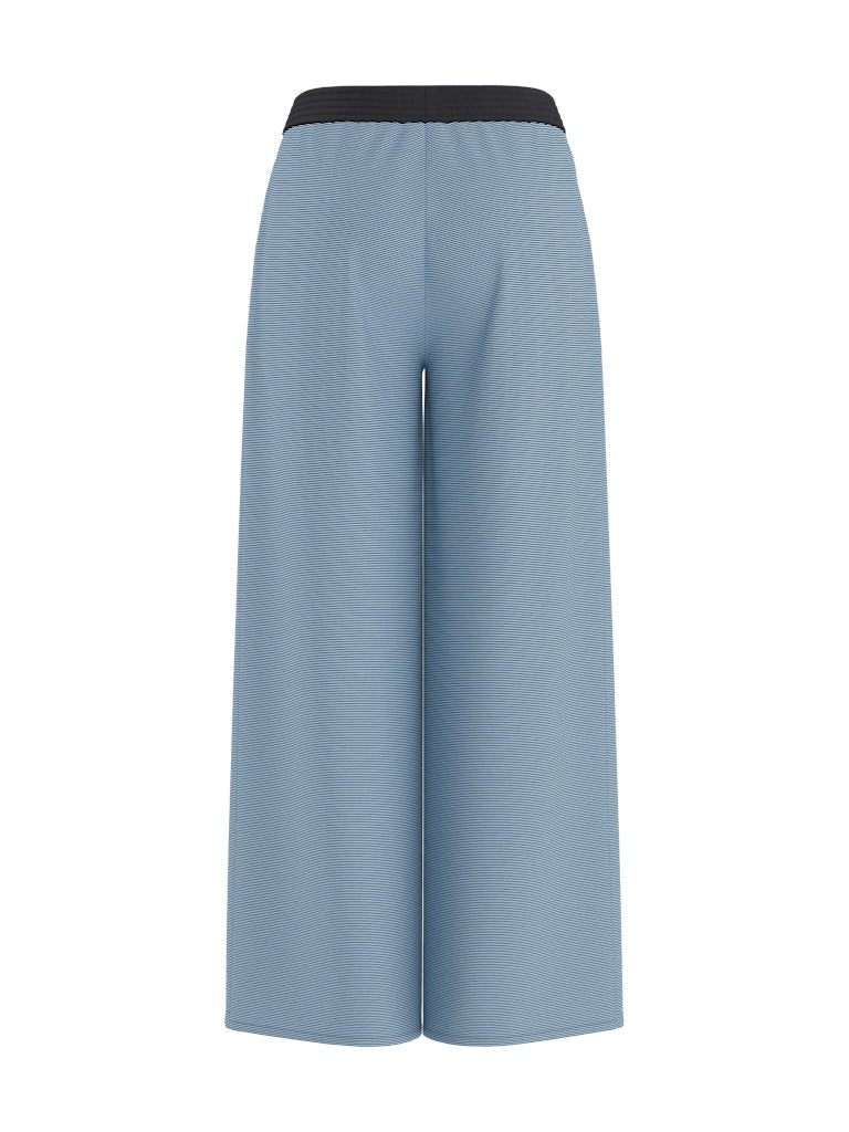 Hype drop HDPAIGE MW WIDE PANTS – dames lange broek - Blauw Dessin