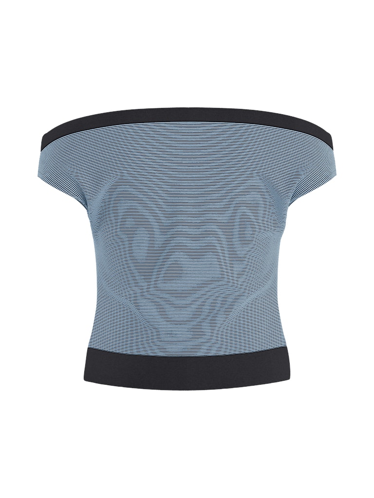 Hype Drop HDPAIGE Off-Shoulder Top – dames - Blauw Dessin