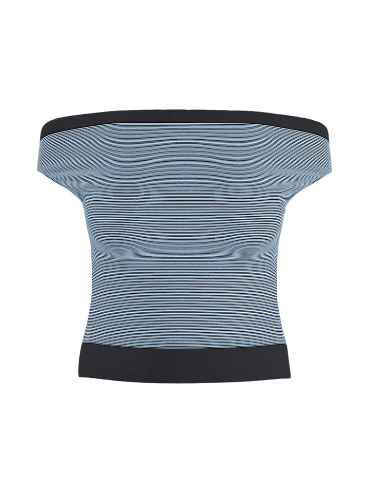 Hype Drop HDPAIGE Off-Shoulder Top – dames - Blauw Dessin