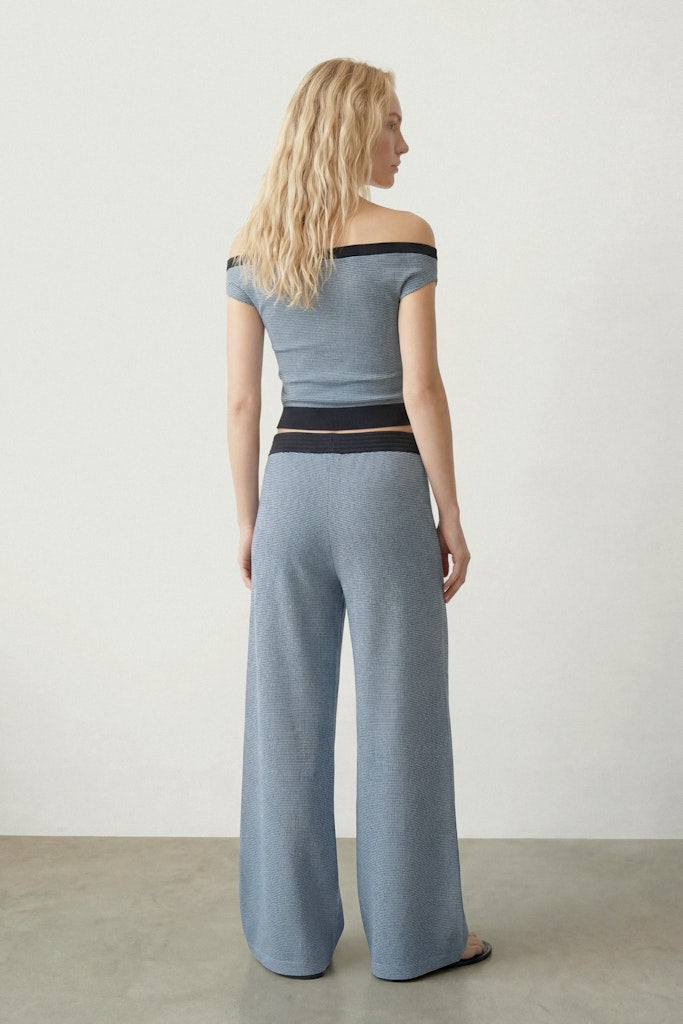 Hype Drop HDPAIGE Off-Shoulder Top – dames - Blauw Dessin