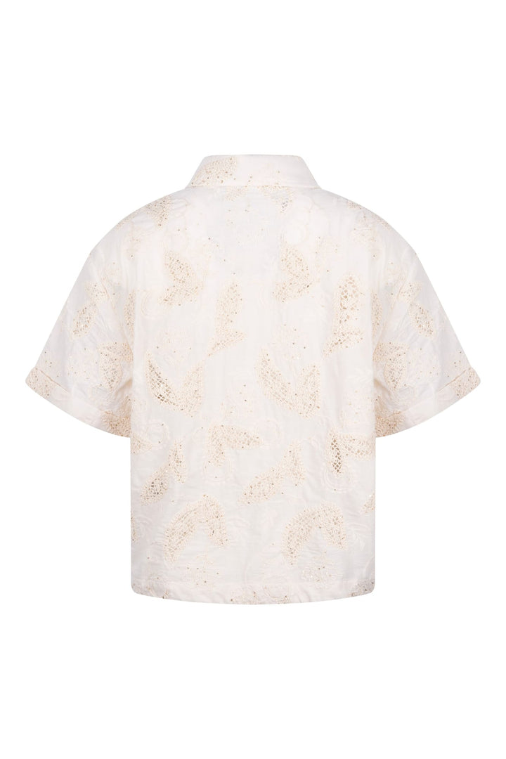 Nukus Leonora Blouse ecru dessin – dames