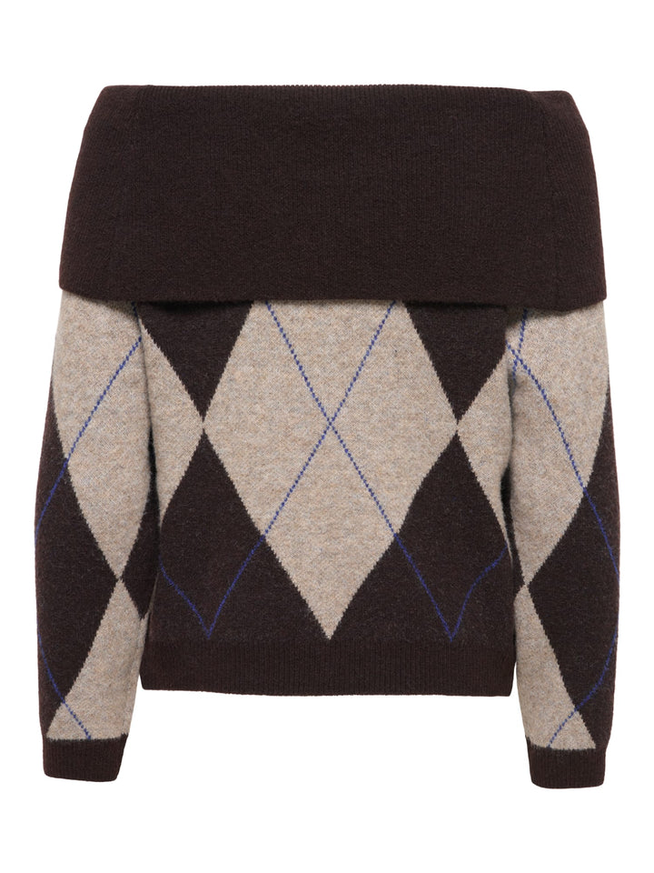 Only Alivia trui dames bruin dessin – trendy en comfortabel