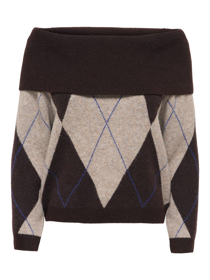 Only Alivia trui dames bruin dessin – trendy en comfortabel