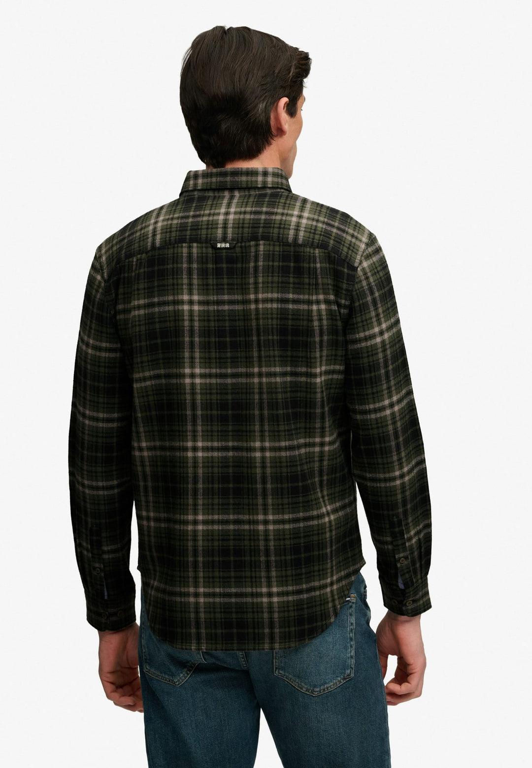 Superdry heren overhemd l/m groen dessin – M4011197A