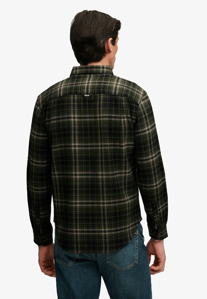 Superdry heren overhemd l/m groen dessin – M4011197A