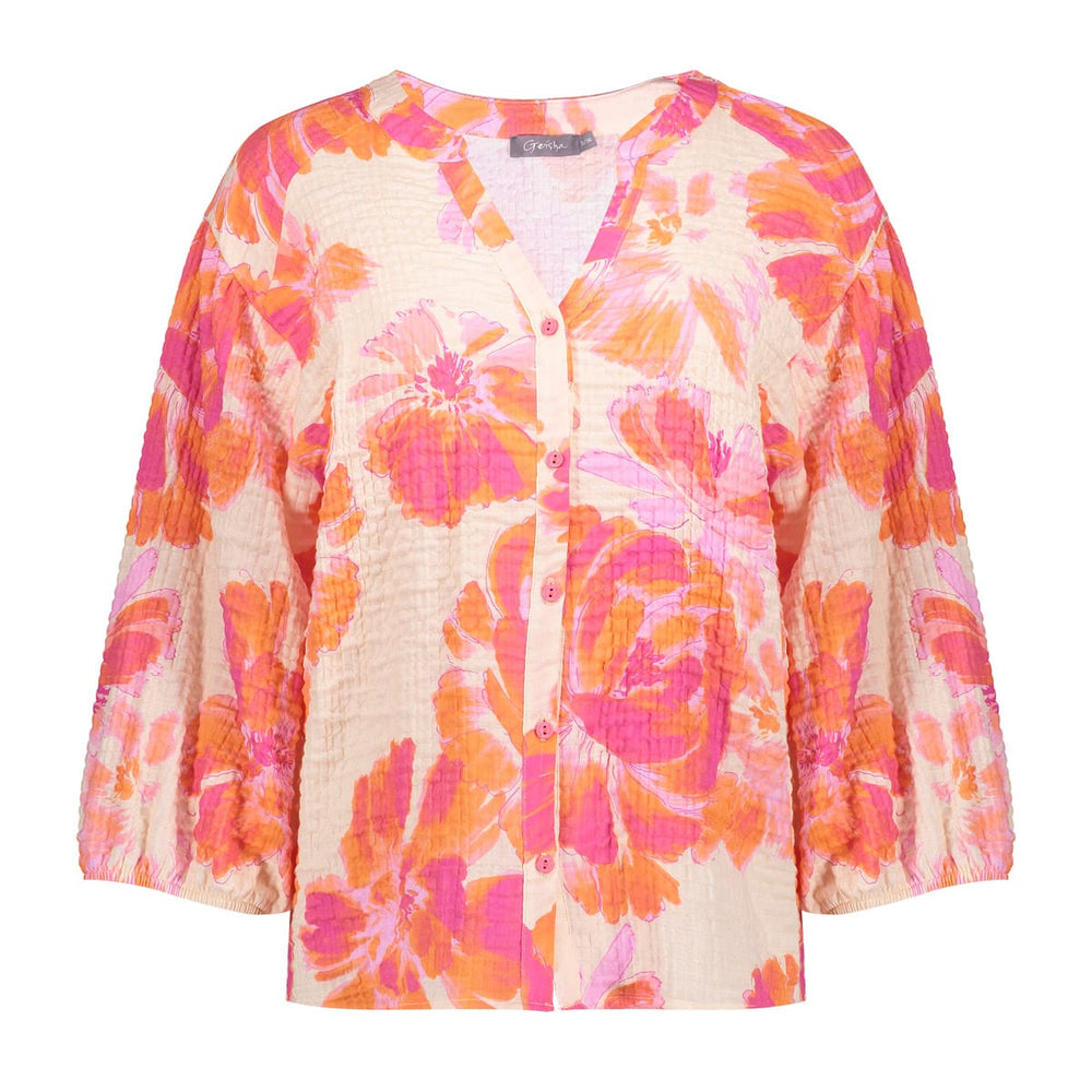 Geisha 63490-20 blouse oranje dessin – dames