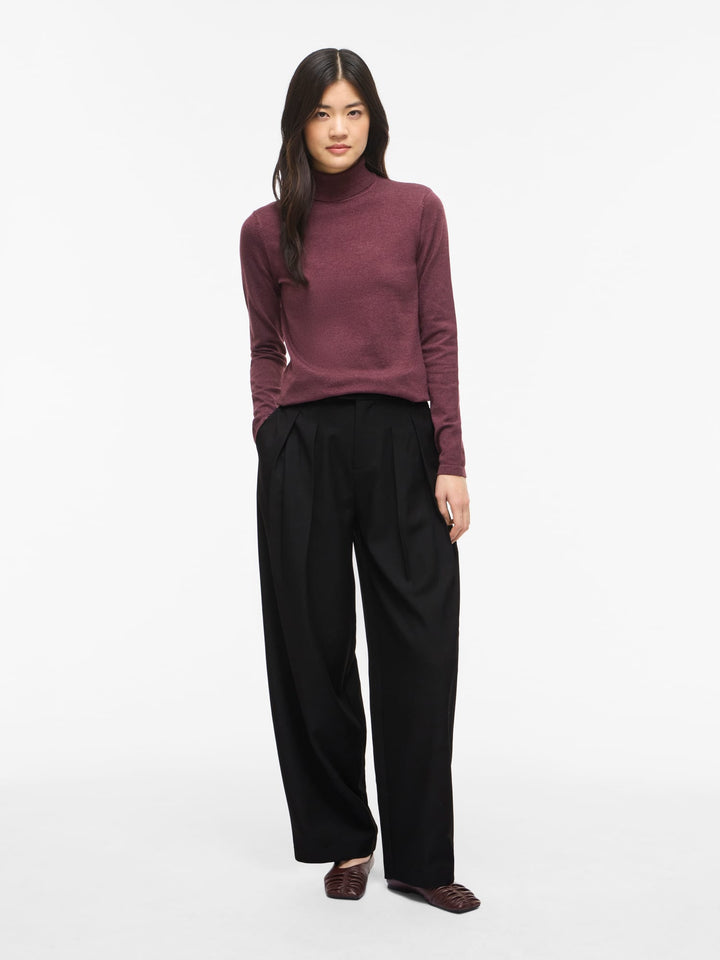 Vila 14115276 Malu top l/m dames bordeaux