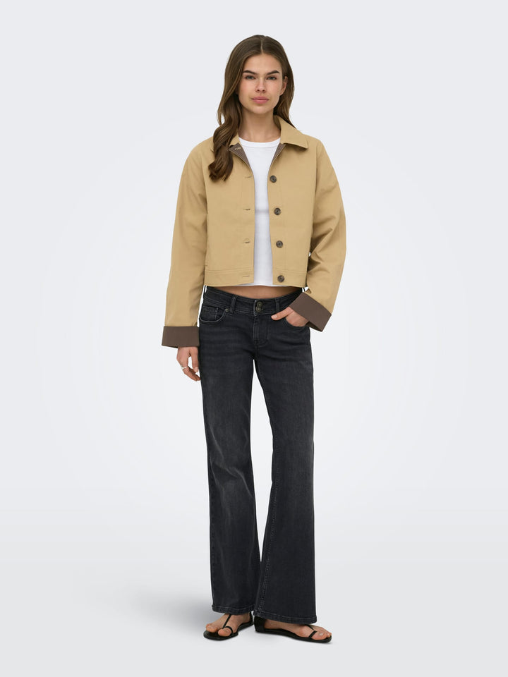 Only ONLORCHID LIFE CONTRAST JACKET OTW - dames jack - Licht Bruin