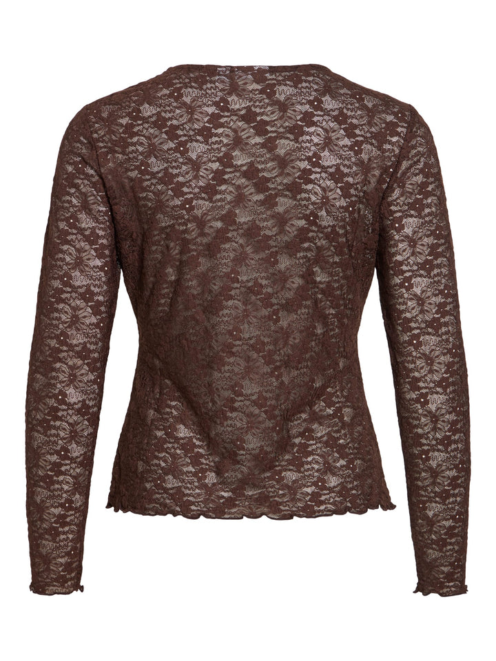 Vila Fay O-hals top bruin – dames